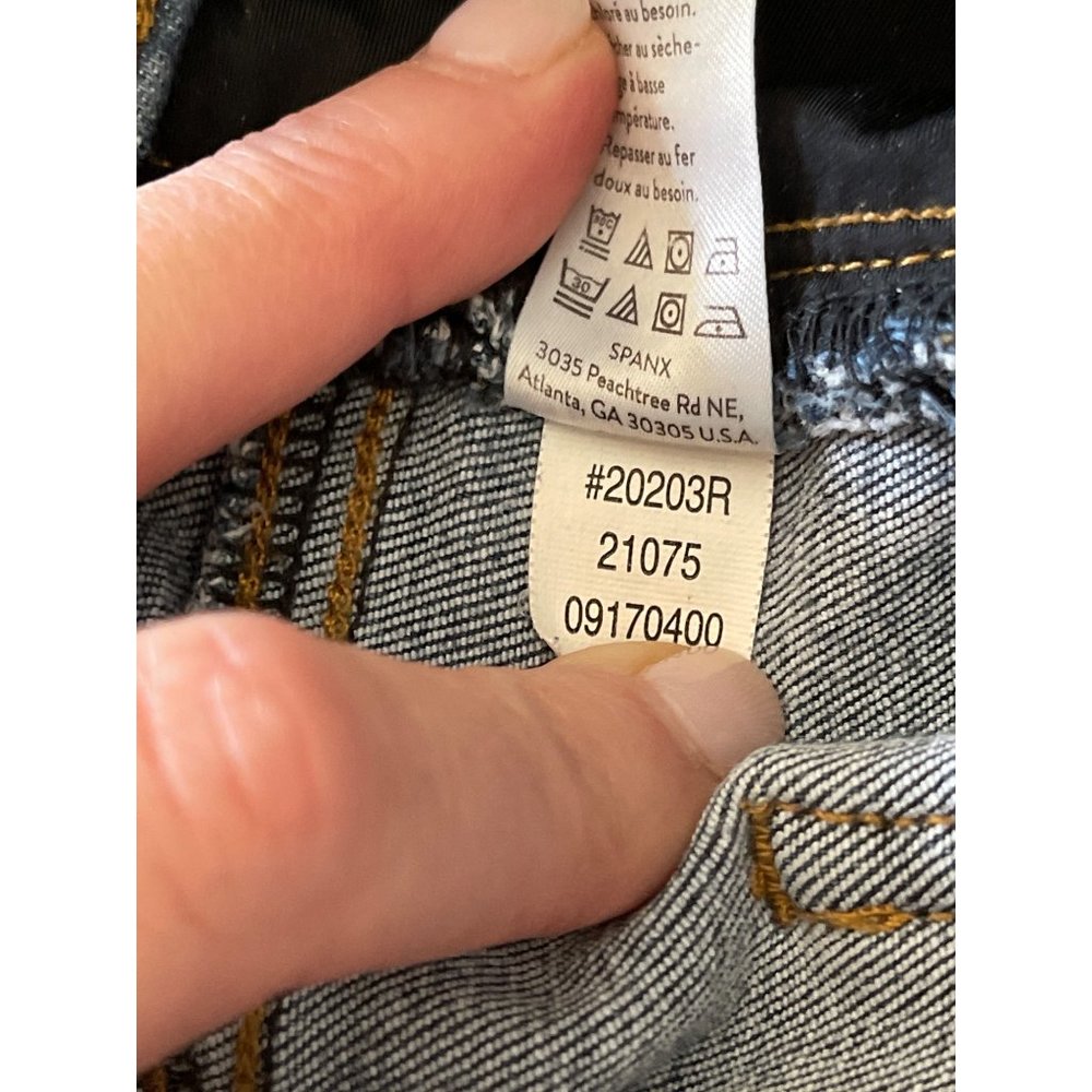 Spanx Distressed Ankle Skinny Jeans Medium Wash Pull On Size‎ M 20203R $98 - Picture 11 of 12